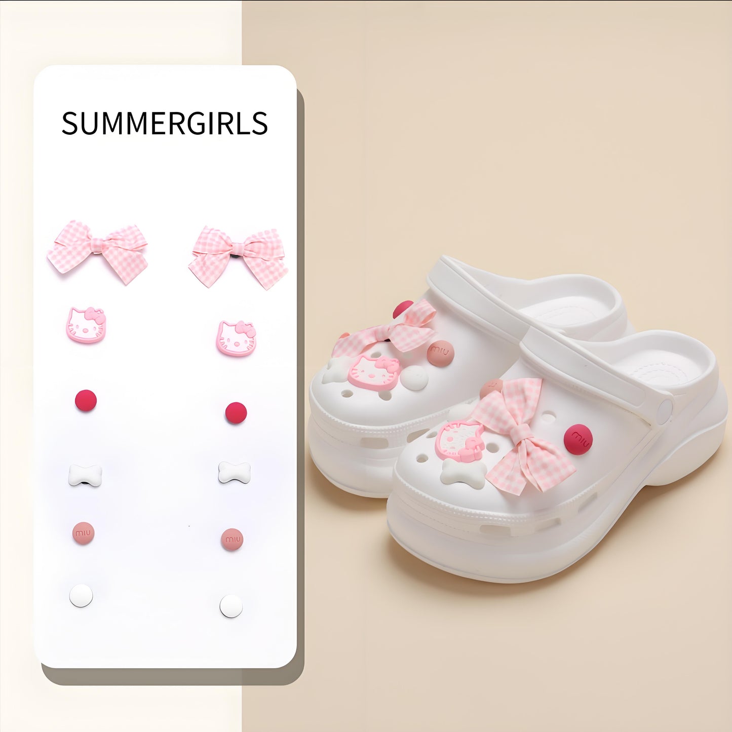 ๐DIY-Sweet Girlish Heart! Pink Hello Kitty Clogs