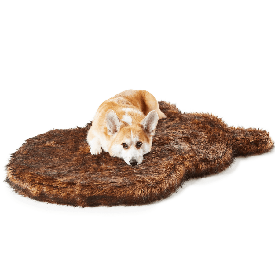 Paw.com x BarkBox PupRug™ Faux Fur Orthopedic Dog Bed - Brown