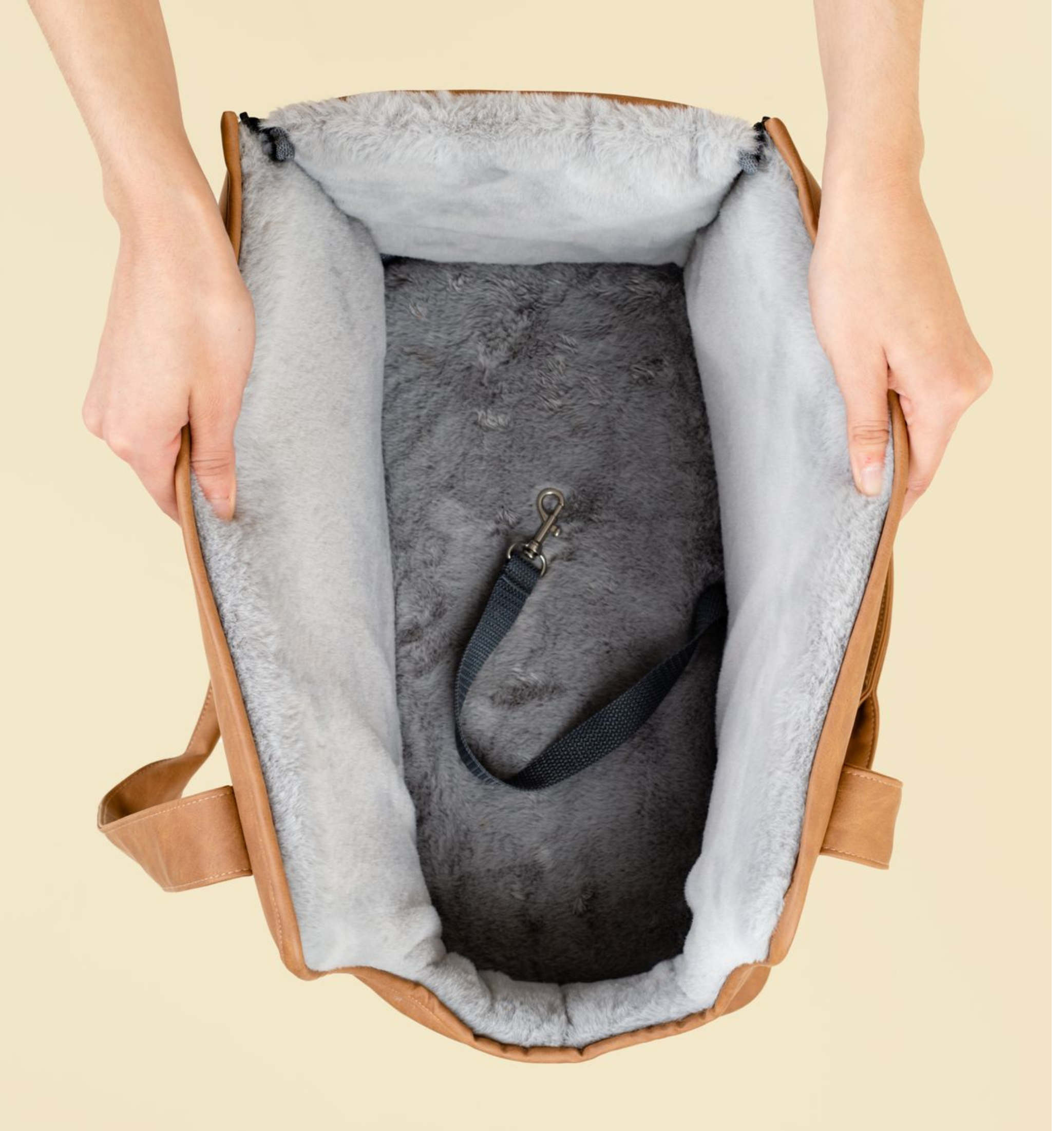 PupTote™ 3-in-1 Faux Leather Dog Carrier Bag - Camel