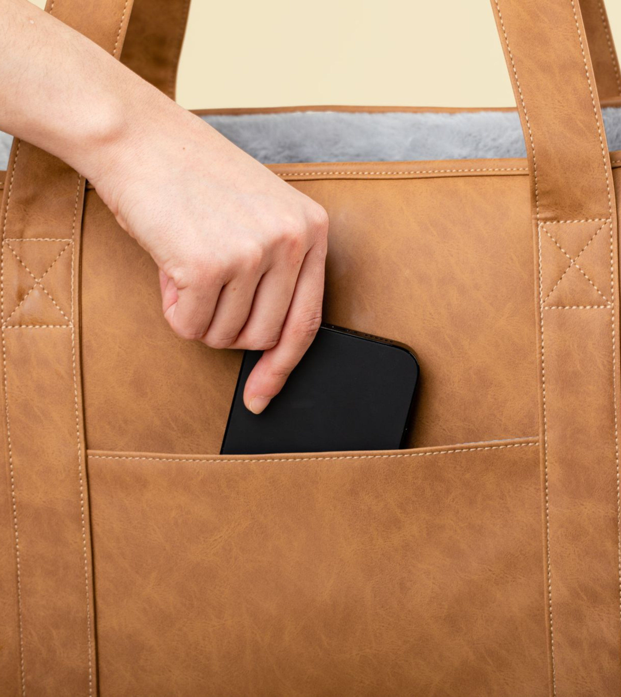 PupTote™ 3-in-1 Faux Leather Dog Carrier Bag - Camel