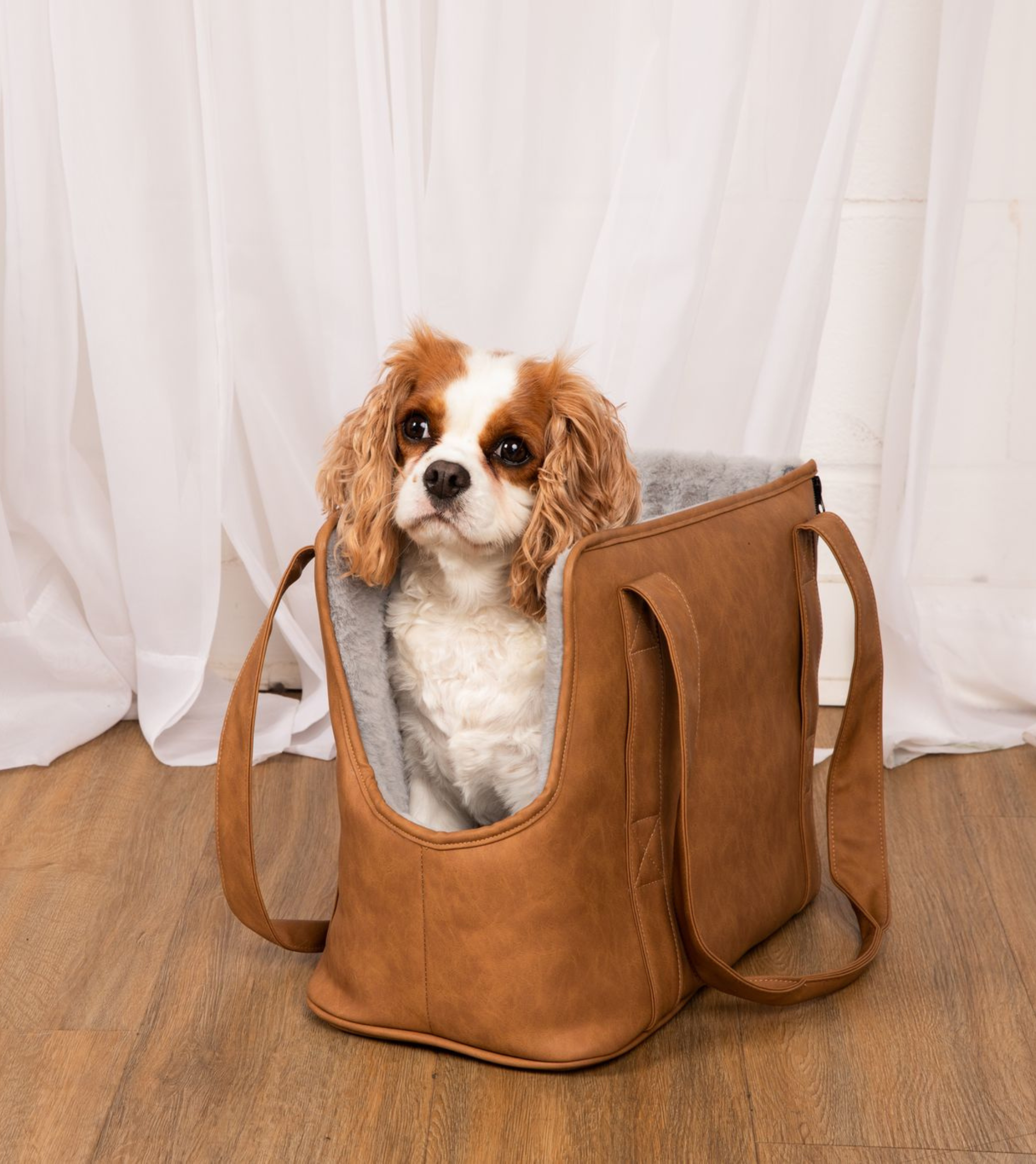 PupTote™ 3-in-1 Faux Leather Dog Carrier Bag - Camel