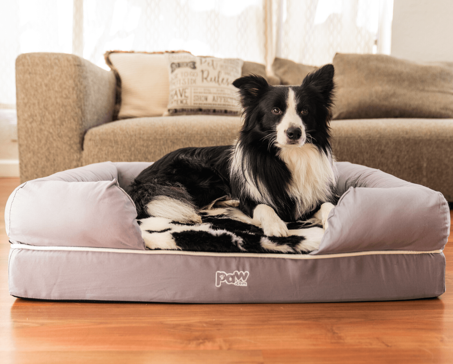 PupLounge™ Topper - Black Faux Cowhide Topper (Bed Not Included)