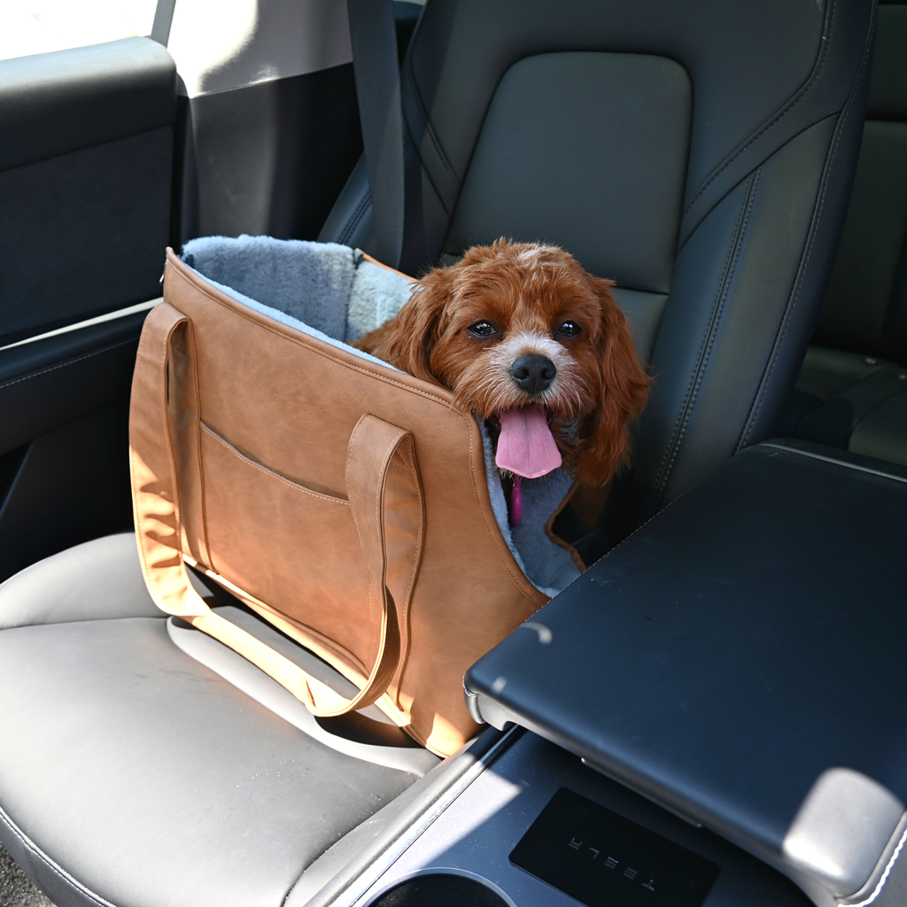 PupTote™ 3-in-1 Faux Leather Dog Carrier Bag - Camel