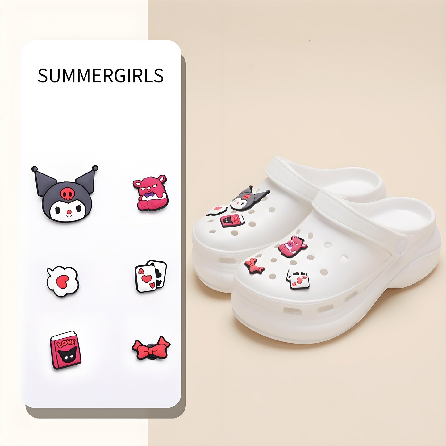 🎀DIY-Sweet, Cool and Adorable! Cartoon Kuromi Clogs