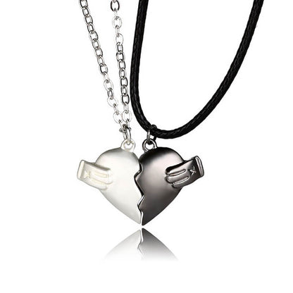 2 Pcs Heart Magnetic Bestie Necklace