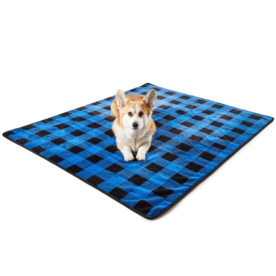 PupProtector™ Short Fur Waterproof Throw Blanket - Blue Plaid