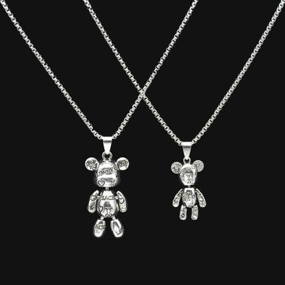 2 - Piece Cute Bear Friendship Necklaces with Magnetic Charms
