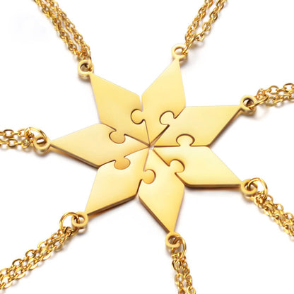 3-10 People Personalized Pizza Friendship Necklaces