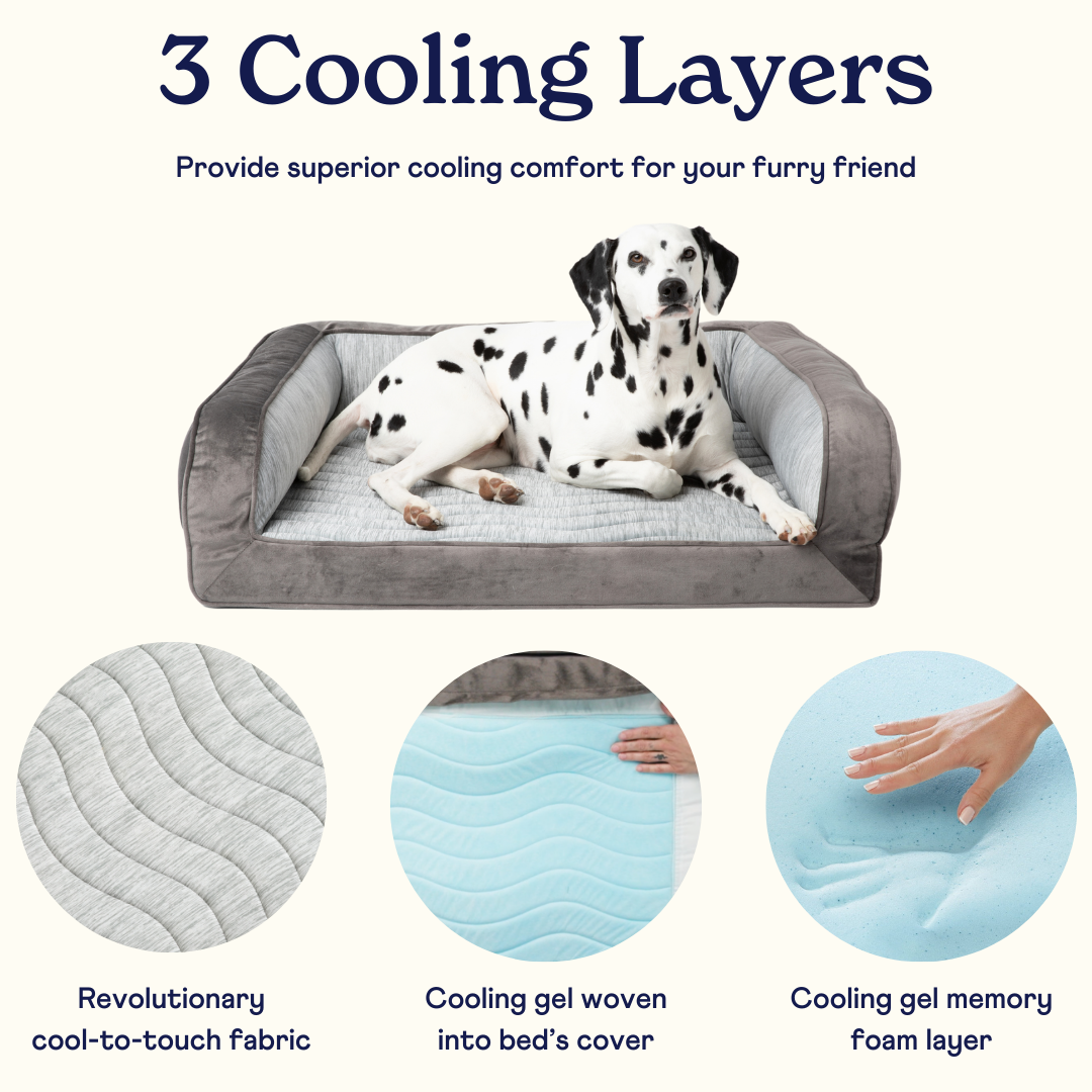 PupChill™ Cooling Bolster Dog Bed + Waterproof Blanket Bundle