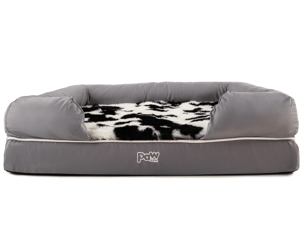 PupLounge™ Topper - Black Faux Cowhide Topper (Bed Not Included)