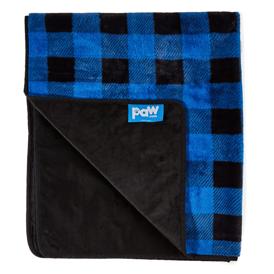 Paw.com x BarkBox PupProtector™ Waterproof Throw Blanket - Short Fur Blue Plaid