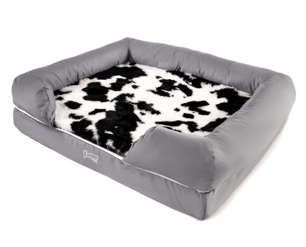 PupLounge™ Topper - Black Faux Cowhide Topper (Bed Not Included)
