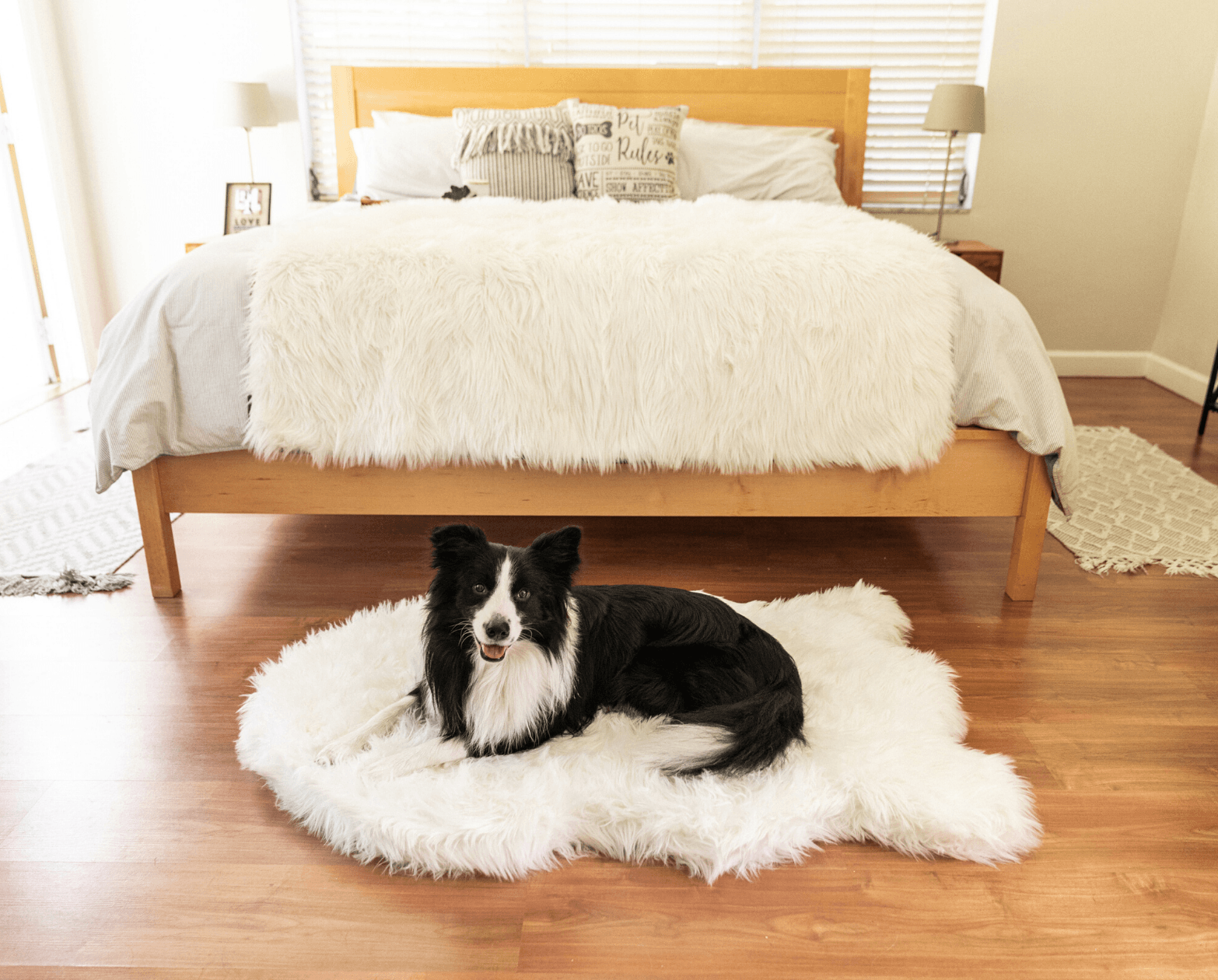 PupRug™ Orthopedic Bed + Matching Waterproof Blanket Bundle - Polar White