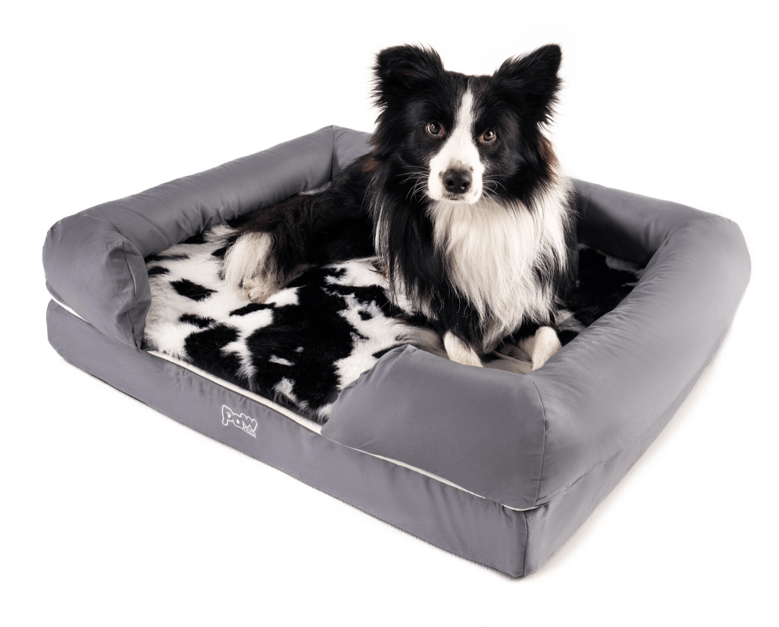 PupLounge™ Topper - Black Faux Cowhide Topper (Bed Not Included)
