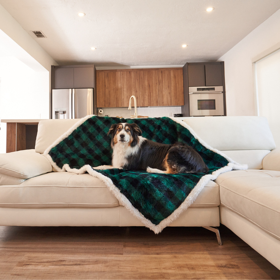 PupProtector™ Waterproof Throw Blanket - Green Buffalo Plaid