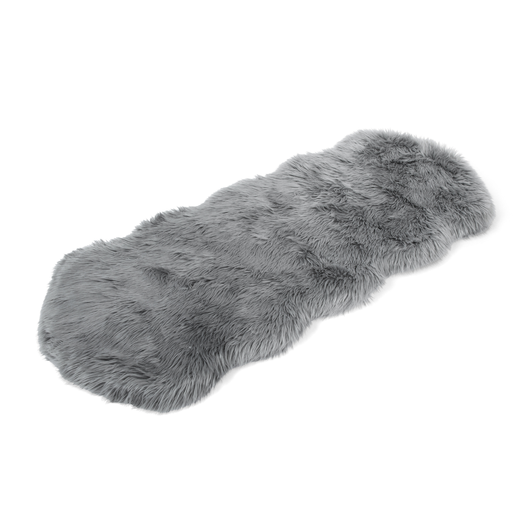 PupRug™ Runner Faux Fur Memory Foam Dog Bed - Charcoal Grey