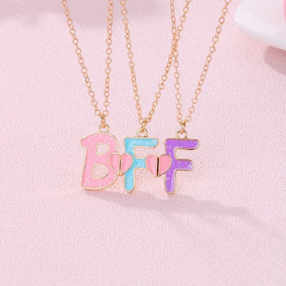 Magnetic BFF letter necklace