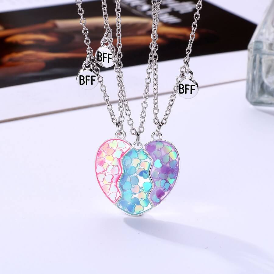 Three Color Magnetic Friendship Necklace Set of Three