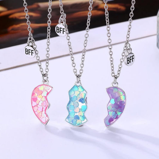 Three Color Magnetic Friendship Necklace Set of Three