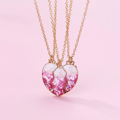 Bling Friendship Heart Magnetic Necklace for 3