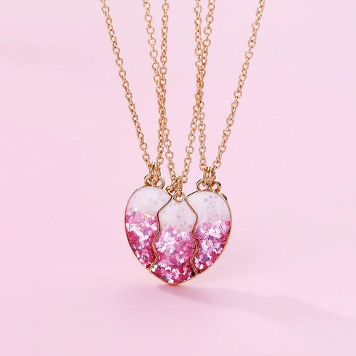 Bling Friendship Heart Magnetic Necklace for 3