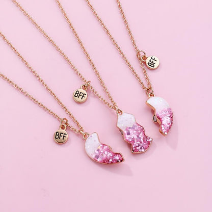 Bling Friendship Heart Magnetic Necklace for 3