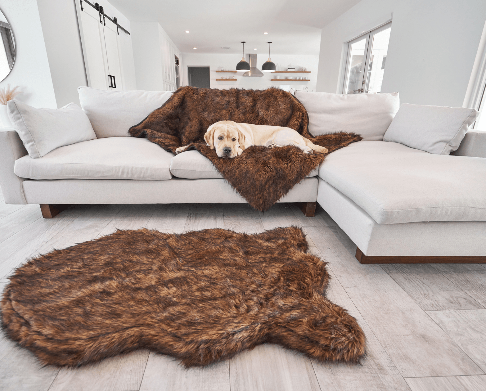 PupRug™ Orthopedic Bed + Matching Waterproof Blanket Bundle - Brown