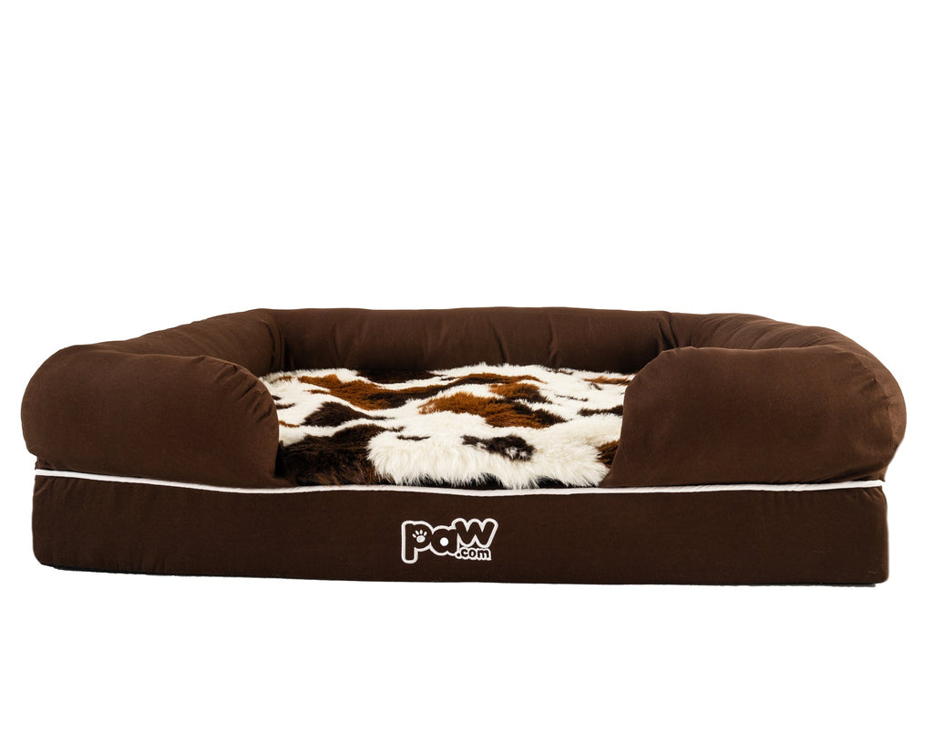 PupLounge™ Topper - Brown Faux Cowhide Topper (Bed Not Included)