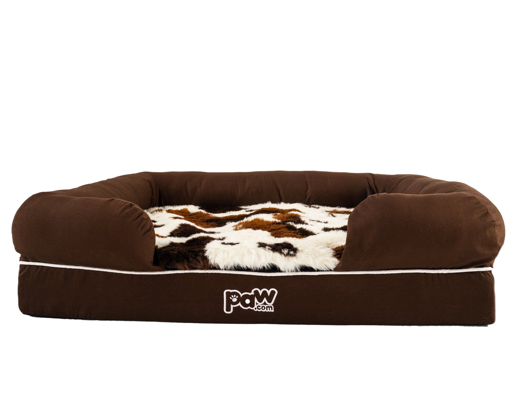PupLounge™ Topper - Brown Faux Cowhide Topper (Bed Not Included)