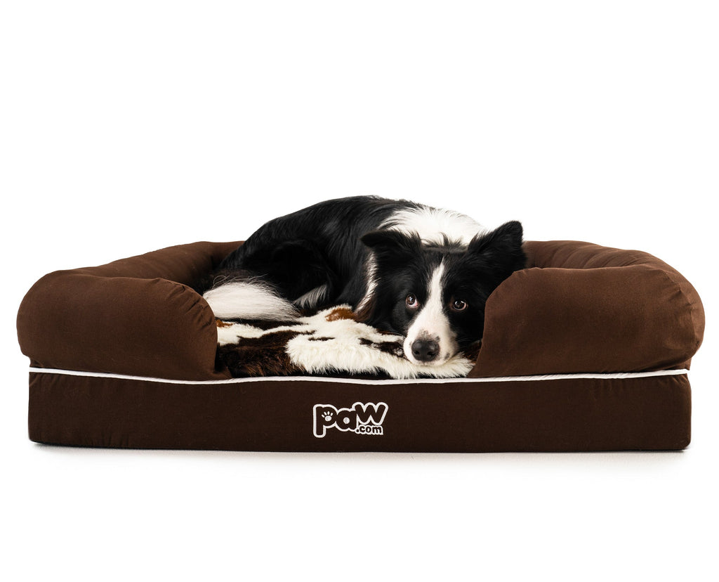 PupLounge™ Topper - Brown Faux Cowhide Topper (Bed Not Included)