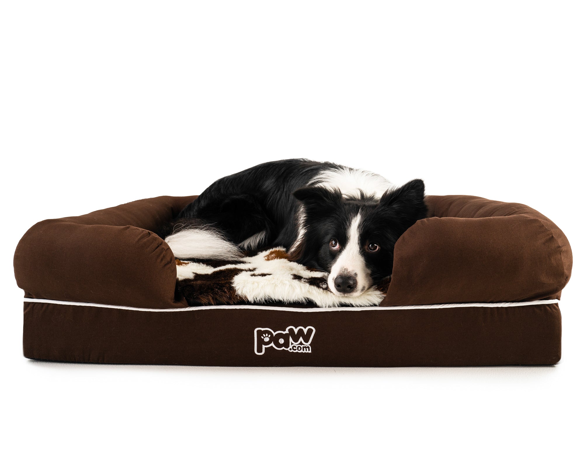 PupLounge™ Topper - Brown Faux Cowhide Topper (Bed Not Included)