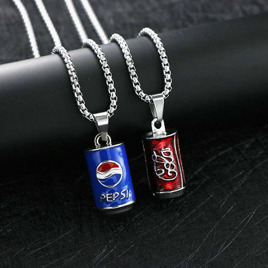 Cola Pepsi Chains Necklace 2pcs