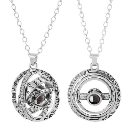 Cosmic Love Foldable Earth Couple Necklaces - 100 Languages I Love You Pendant