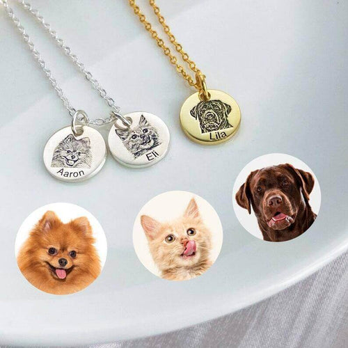 Custom Pet Photo Necklace Engraving | Personalized Memorial Jewelry