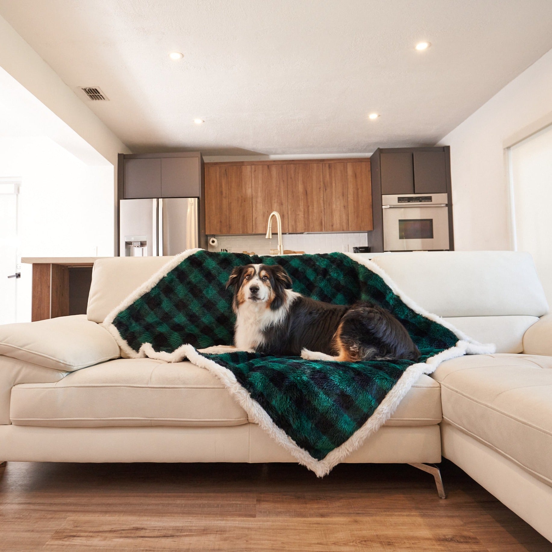 PupProtector™ Waterproof Throw Blanket - Green Buffalo Plaid