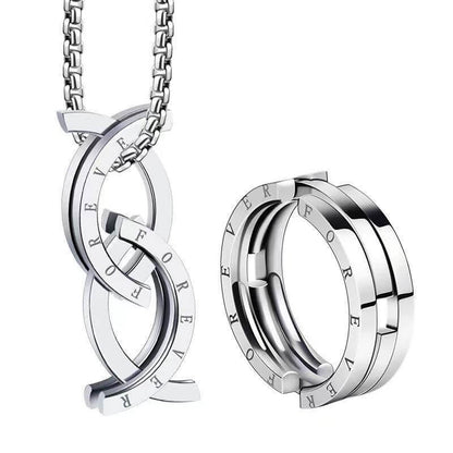 2-in-1 Foldable "Forever" Pendant & Ring Necklace