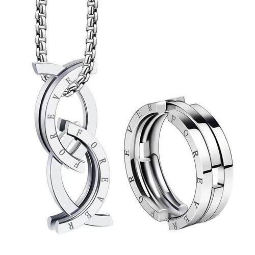 2-in-1 Foldable "Forever" Pendant & Ring Necklace