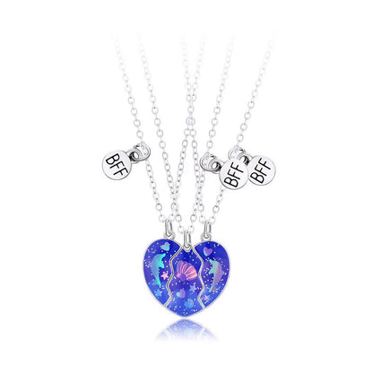 Dolphin and Shell Three-Piece Magnetic Necklace