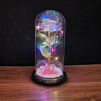 Glass Rose Gift Light Up Rose