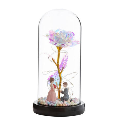 Glass Rose Gift Light Up Rose