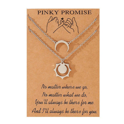 Gold Sun & Crescent Moon Necklaces: Ideal Gifts for Friends and Couples