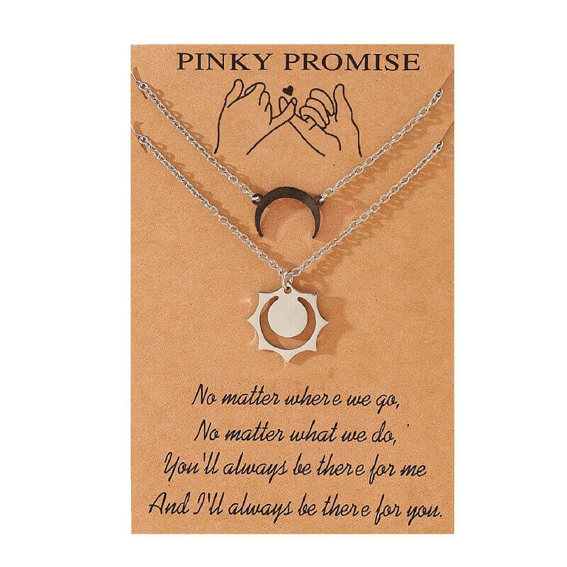 Gold Sun & Crescent Moon Necklaces: Ideal Gifts for Friends and Couples
