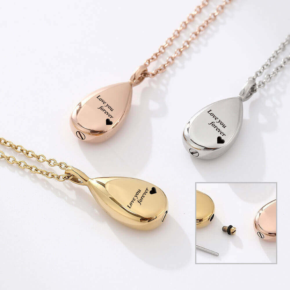 Heart & Paw Pet Memorial Necklace - Engravable Photo Locket with Ashes Compartment