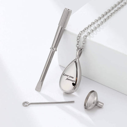 Heart & Paw Pet Memorial Necklace - Engravable Photo Locket with Ashes Compartment