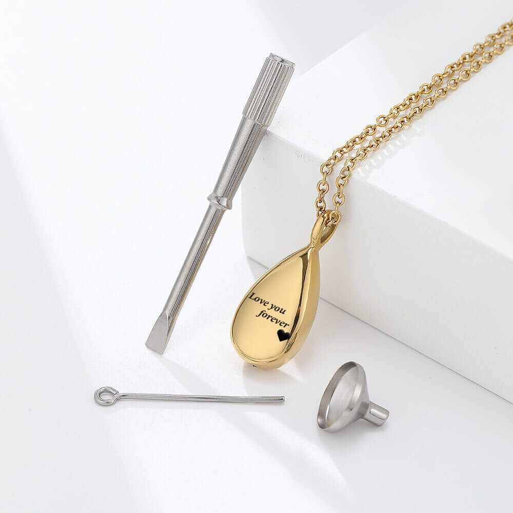 Heart & Paw Pet Memorial Necklace - Engravable Photo Locket with Ashes Compartment