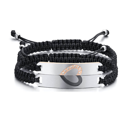 Magnetic Couple Bracelet Black 2pcs