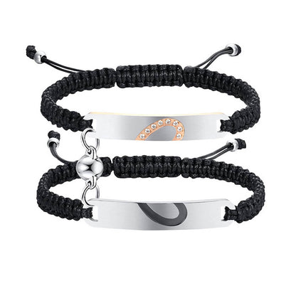 Magnetic Couple Bracelet Black 2pcs