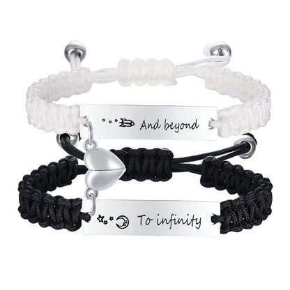 Magnetic Couple Bracelet Black and White Set