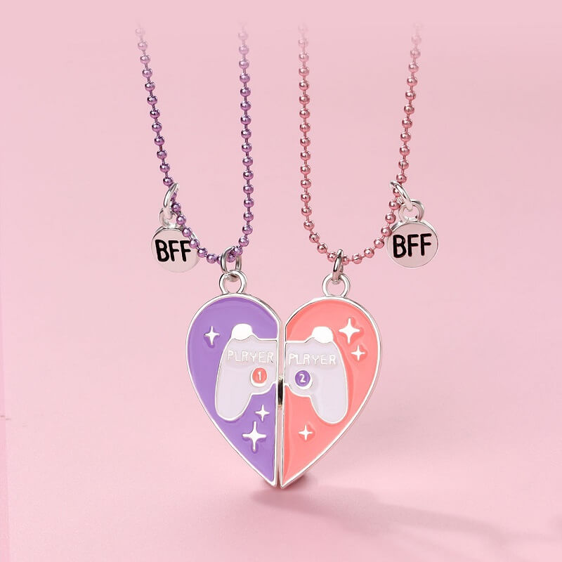 Magnetic Game Pulse Heart BFF Necklaces