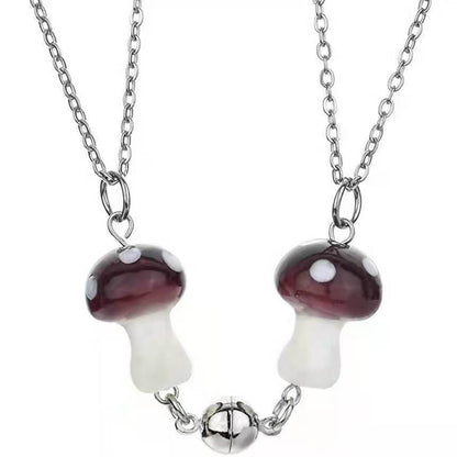 Magnetic Mushroom Friendship Necklaces Set of Two